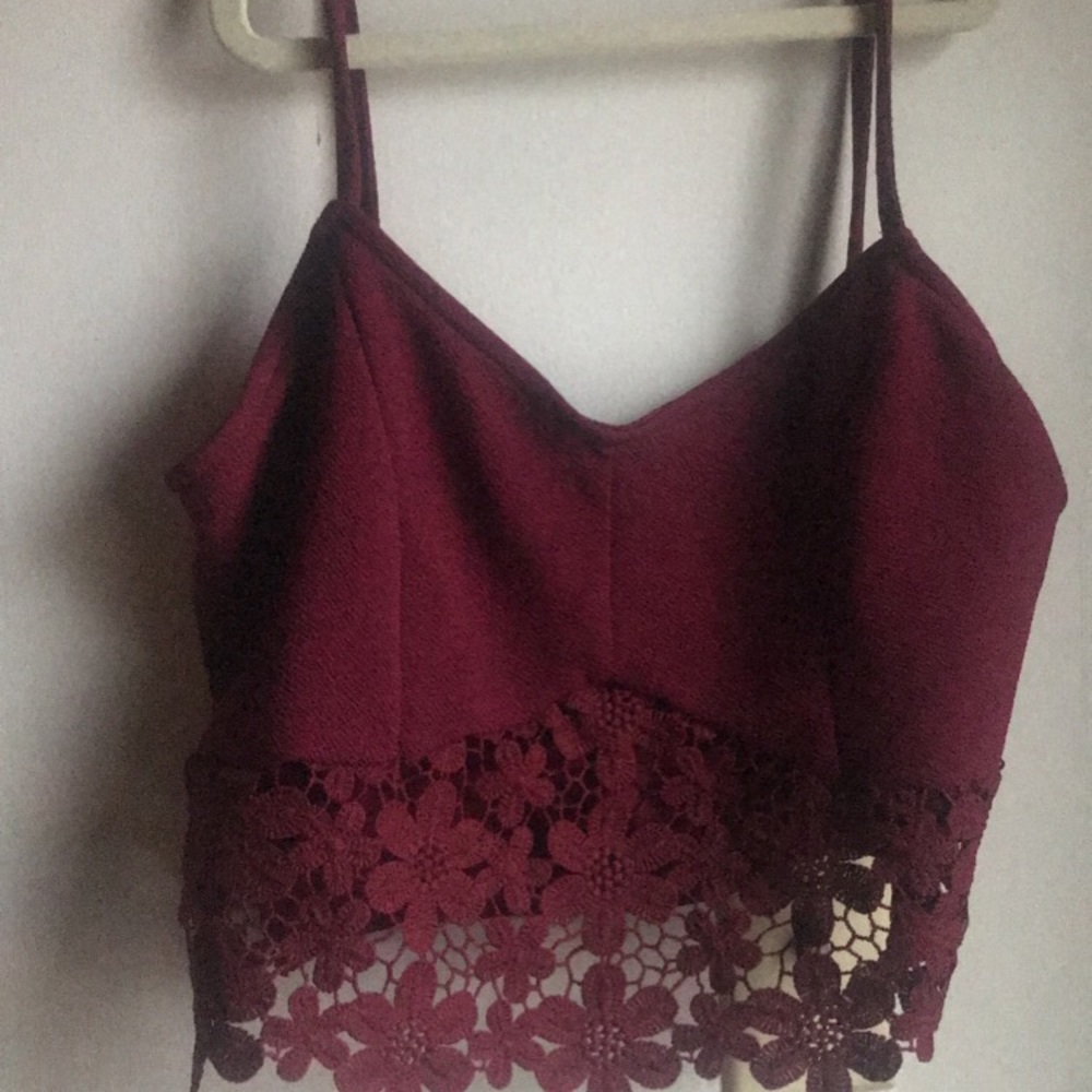 charlotte russe burgundy lace cami